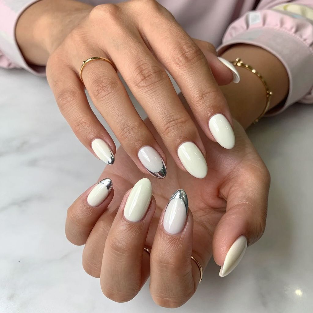 Soft White Almonds With Chrome Half-Moons