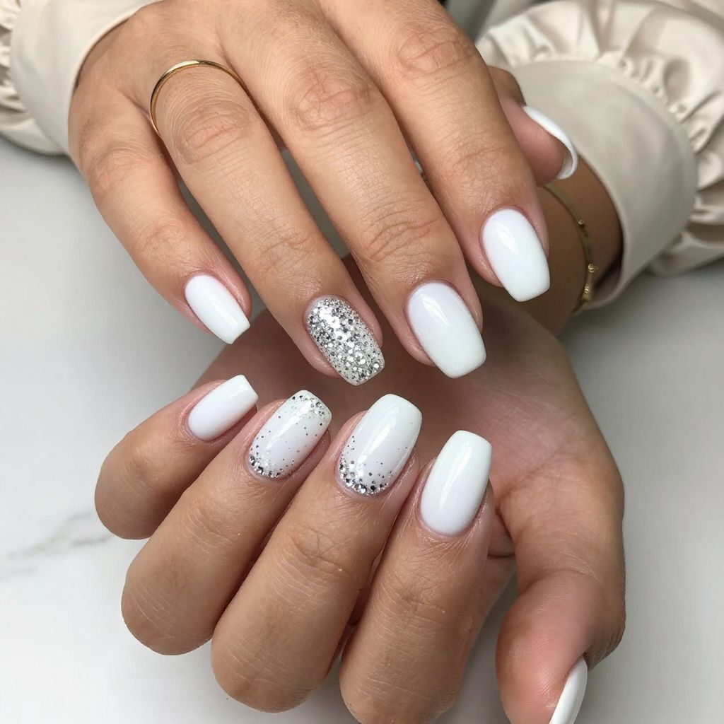 High-Shine White with Multi-Diamond Gradient