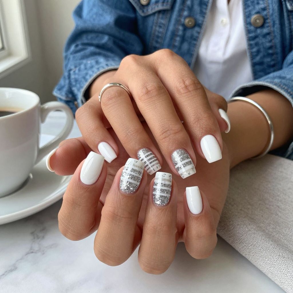 White Sparkle Gradient Bars
