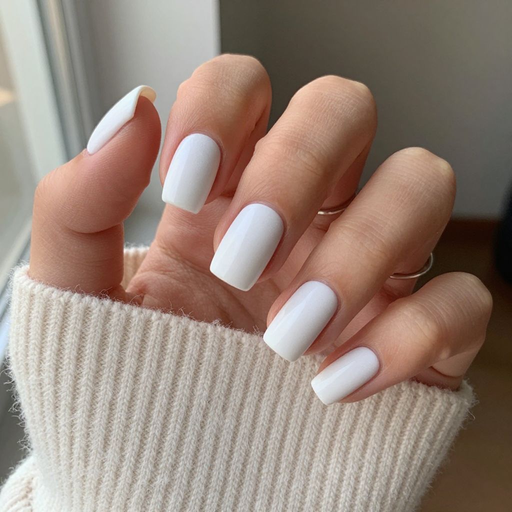 Matte Snowfall Nails