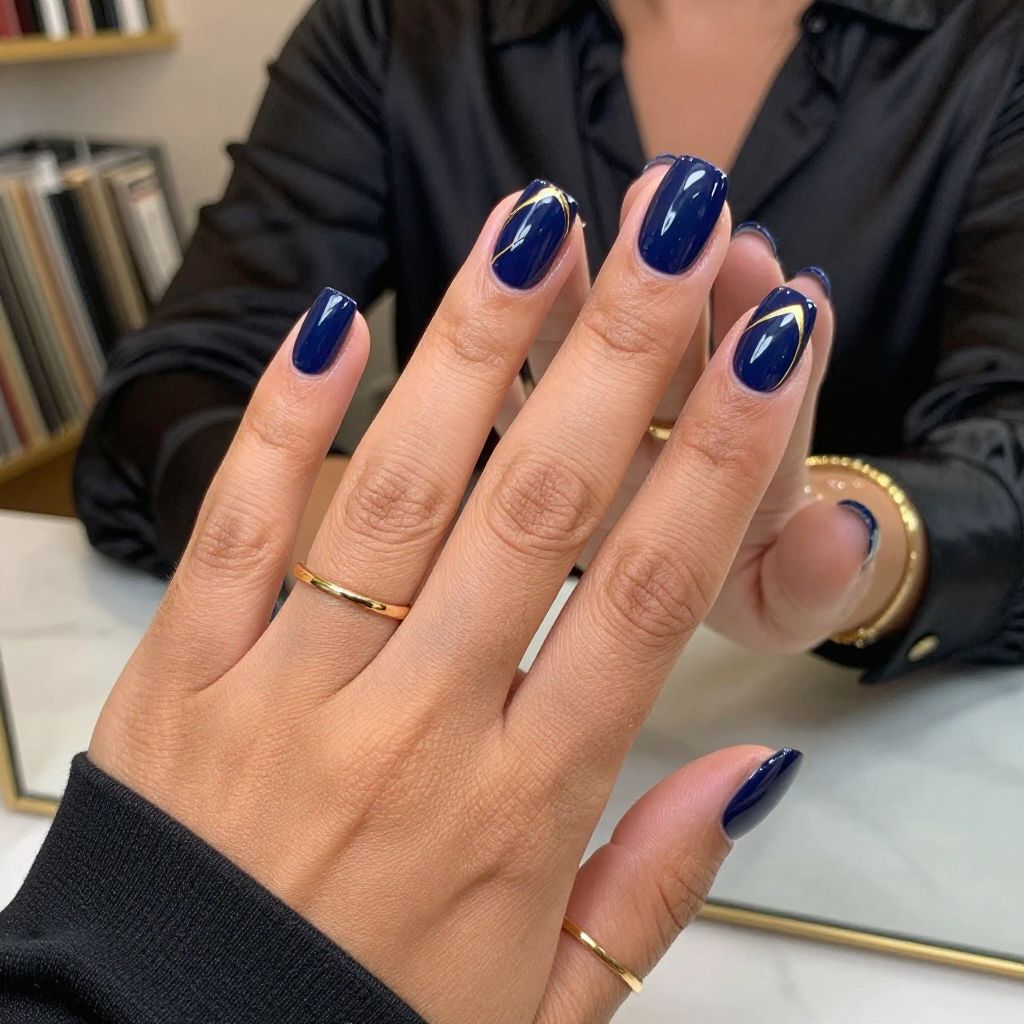 Elegant Navy and Gold Geometry