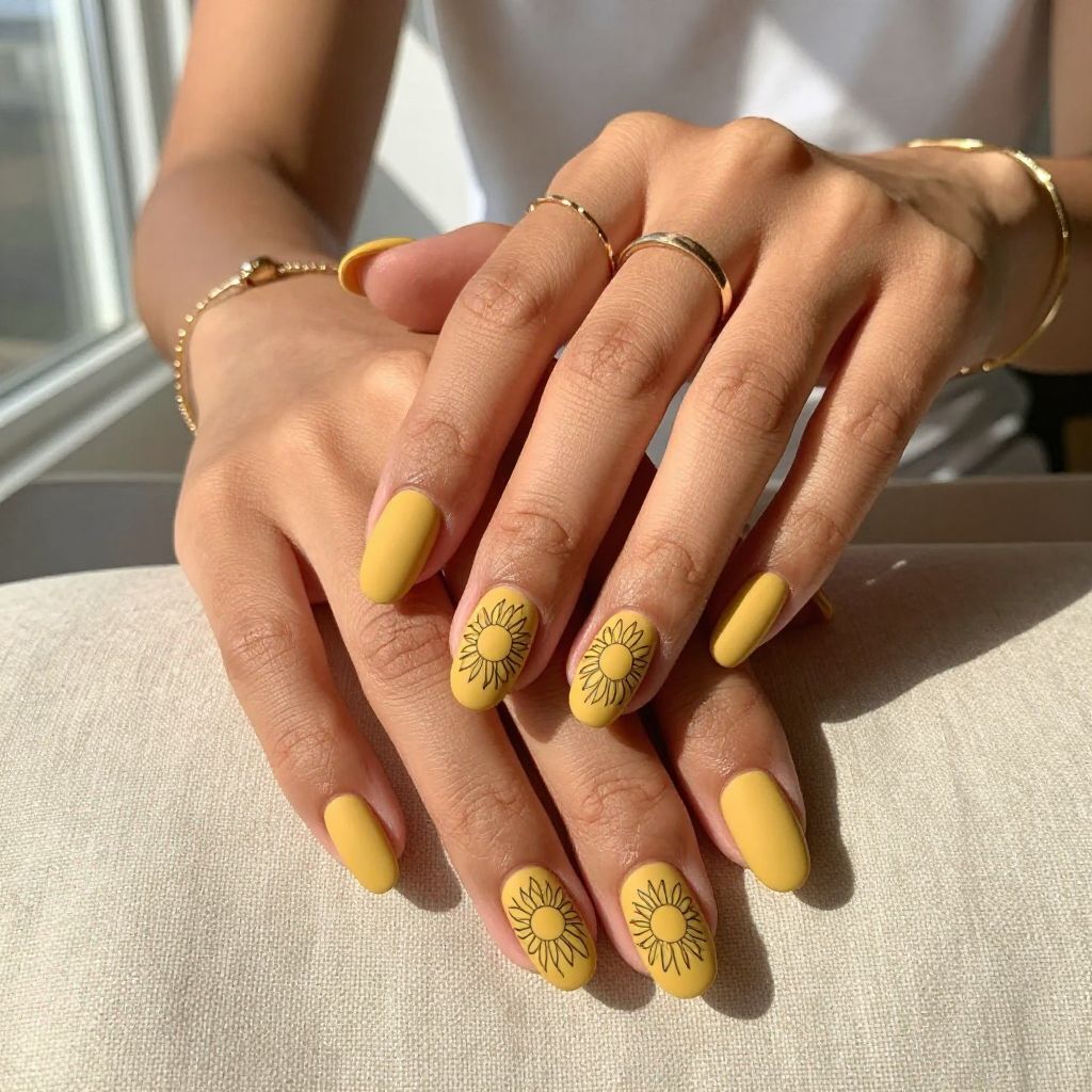 Matte Sunflower Silhouettes