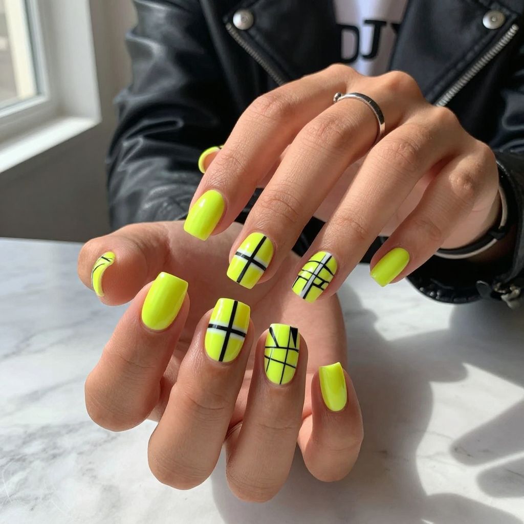 Neon Yellow Geometric Patterns