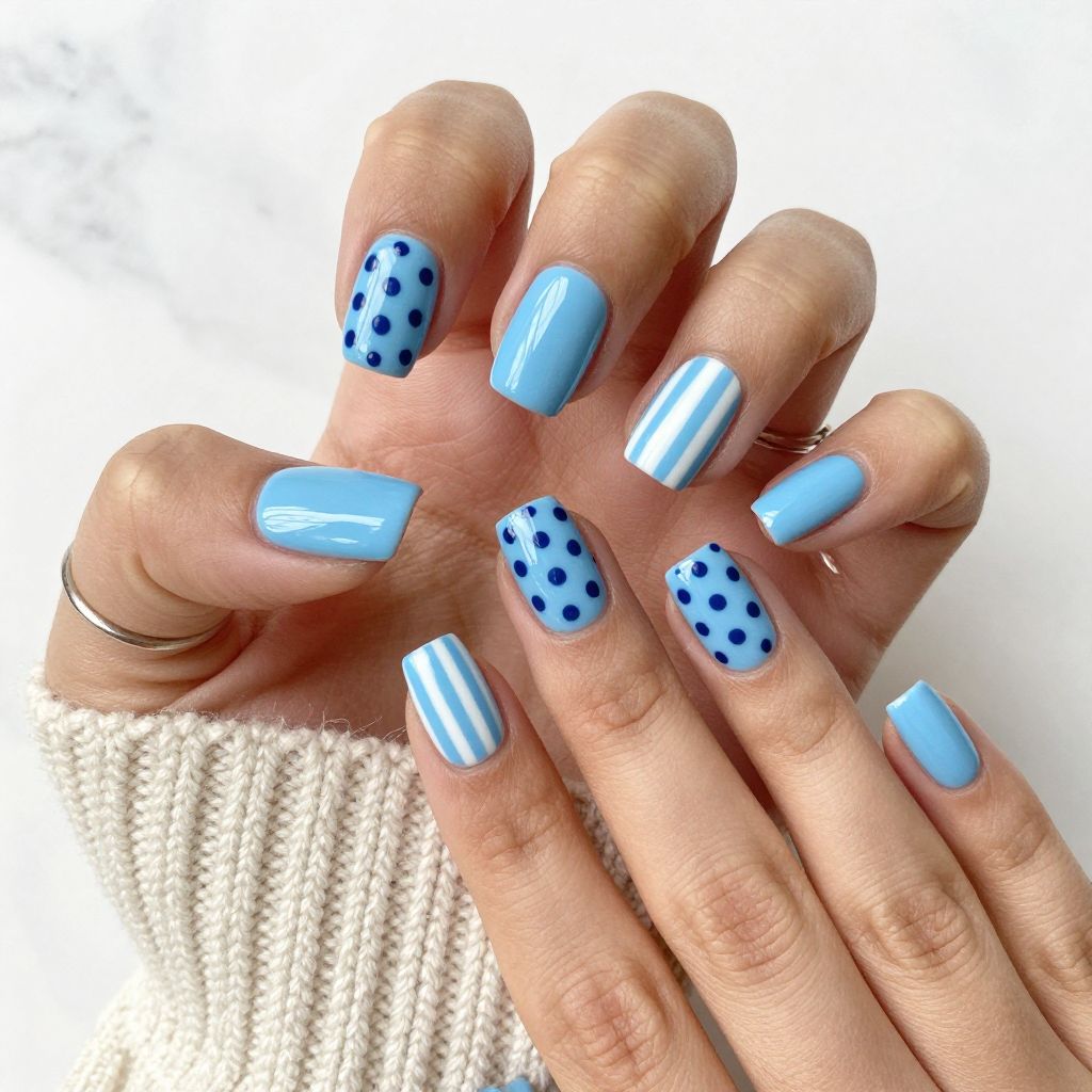 Playful Polka Dot and Stripes Combo