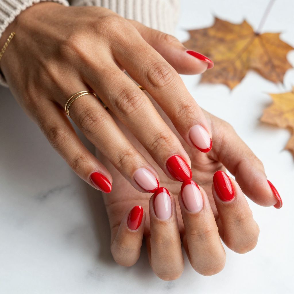 Blood Red French Tips