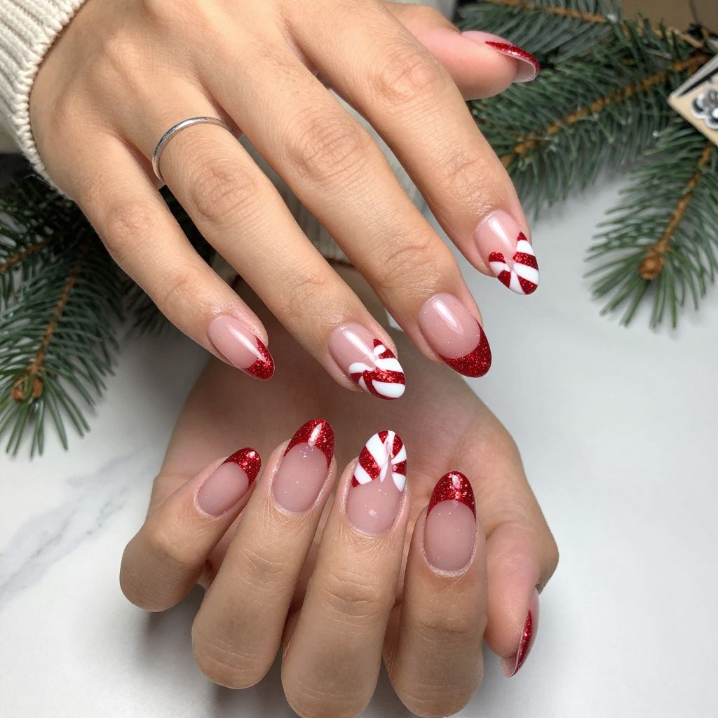 Glittering Candy Cane Tips
