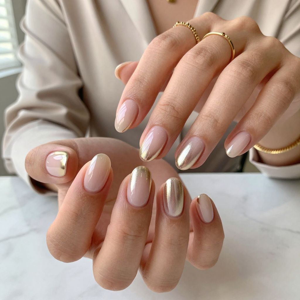 Champagne Blush Ombre French