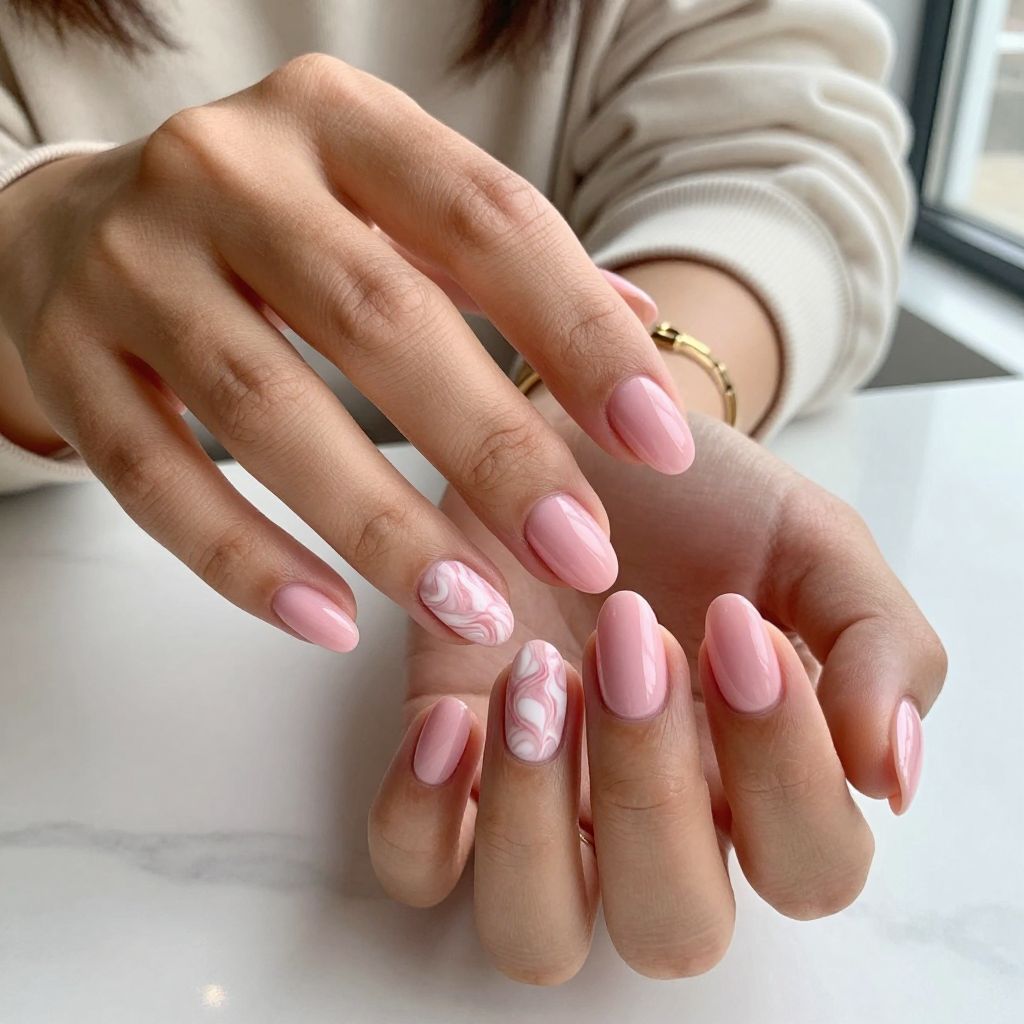 Warm Pink with Subtle Marble Accent