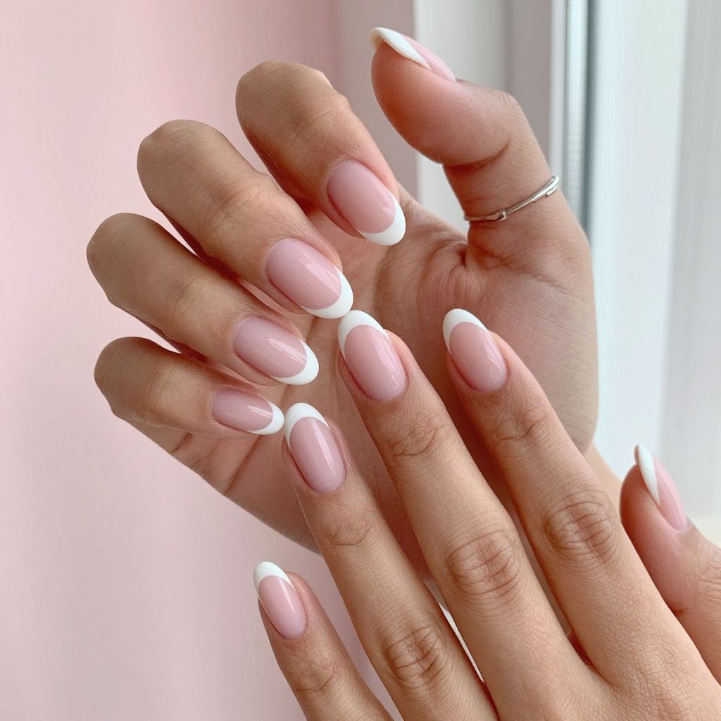 Sheer Pink with Matte French Tips