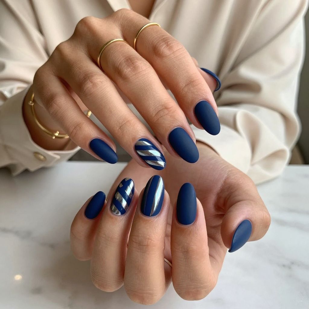 Chrome Chevron on Navy