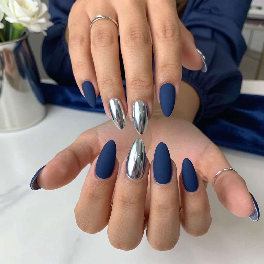 Half Navy, Half Chrome Split