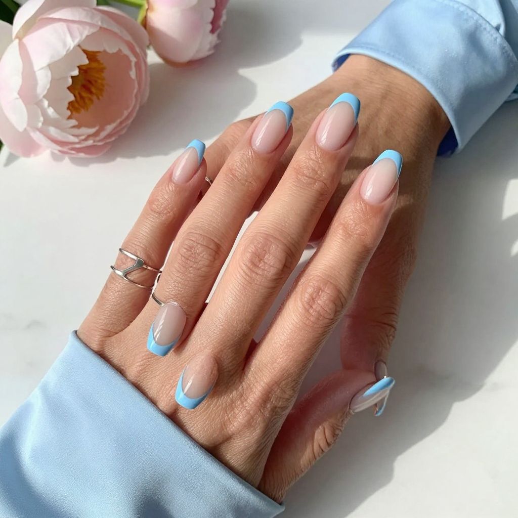 Baby Blue Accented Tips