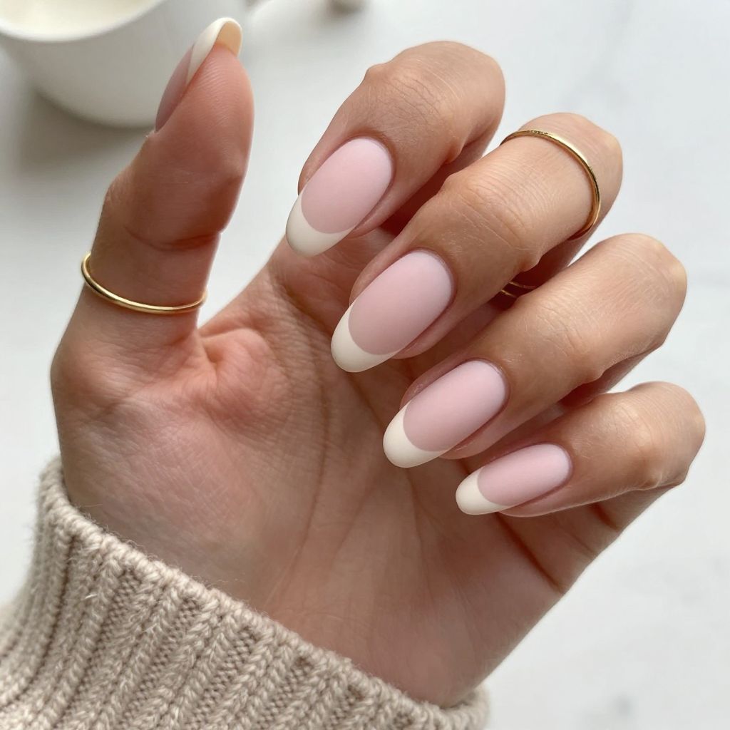 Matte Nude French Tips