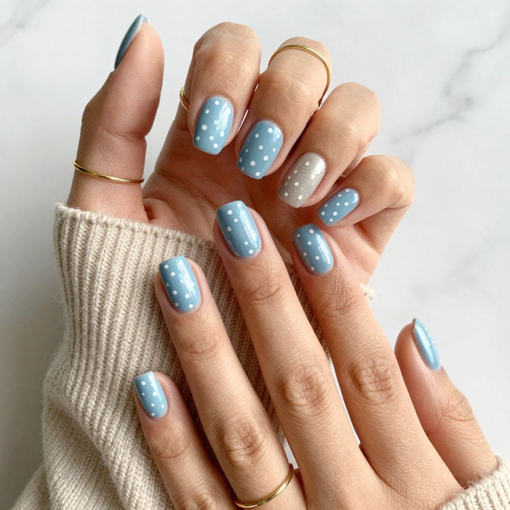 Pastel Blue Polka Perfection