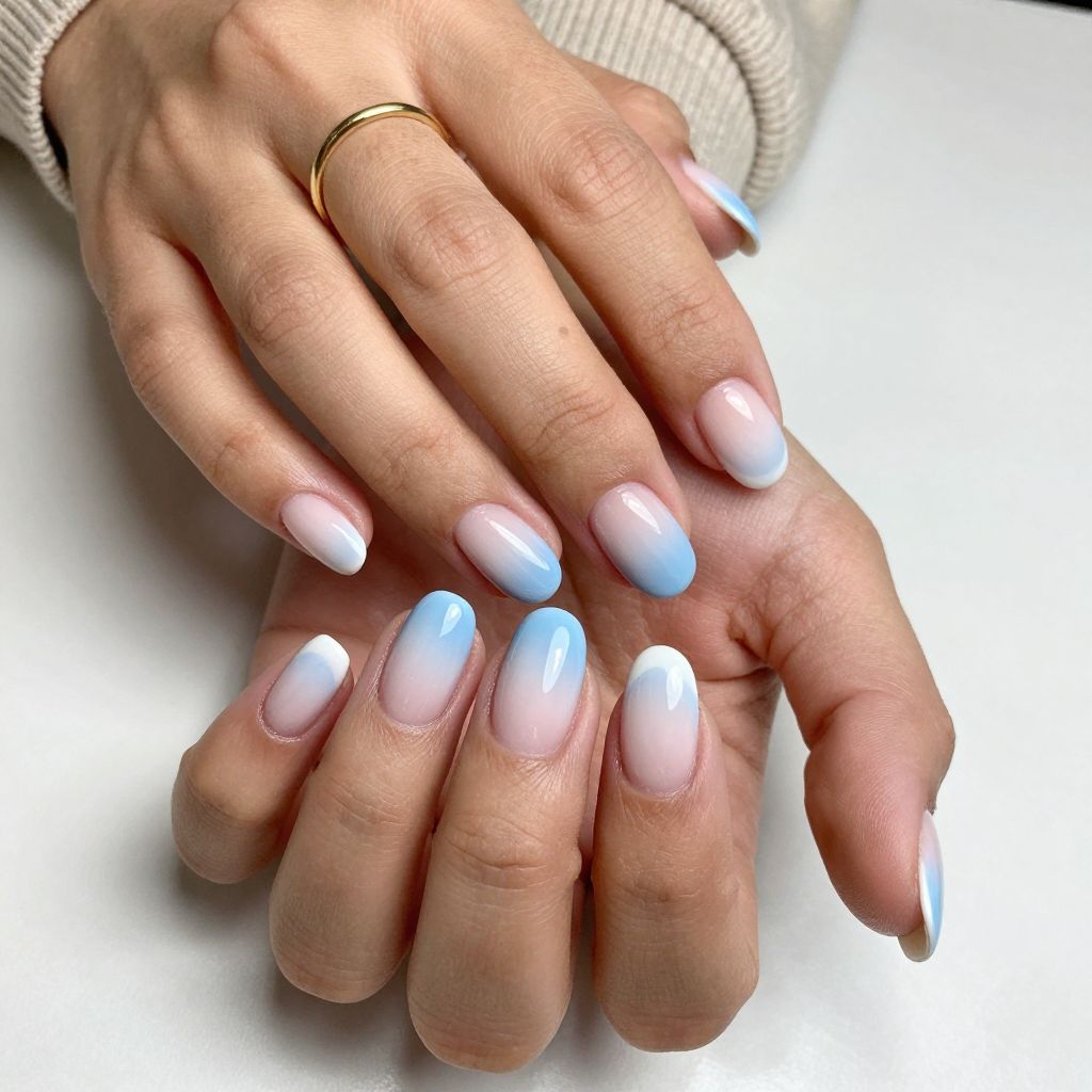 Powder Blue French Fade